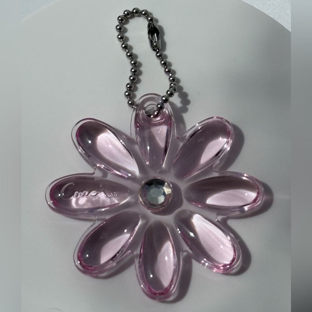 Coach Pink Acrylic Daisy Flower charm